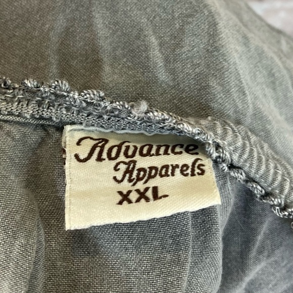 Advanced Apparrels Blouse Button Down V-Neck Distressed Gray Sz XXL - Picture 12 of 12